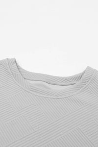 Aapparella Textured T-shirt And Pant Set in gray - women's sleepwear - view 7