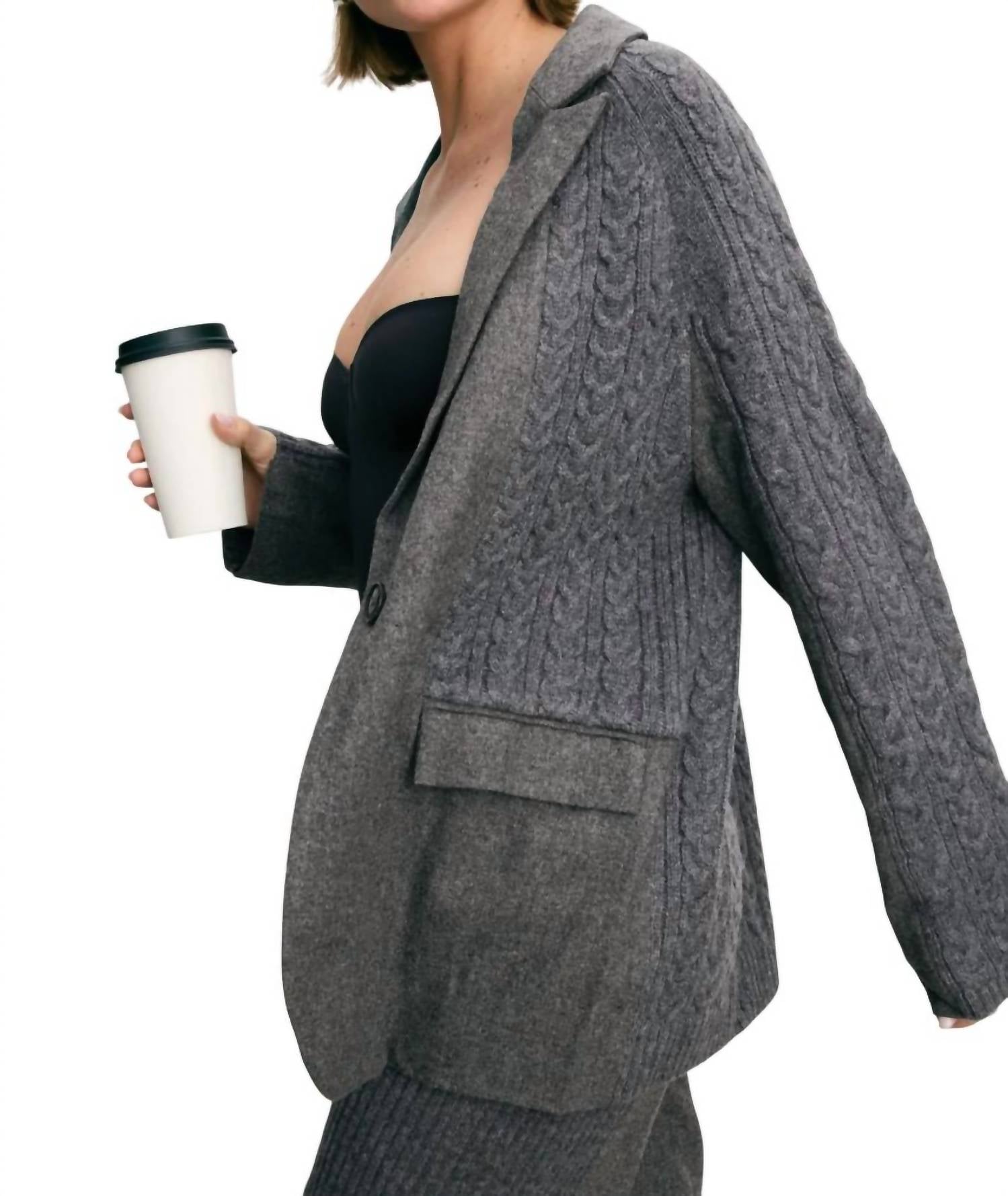 Naadam - Luxe Cable Hybrid Oversized Blazer