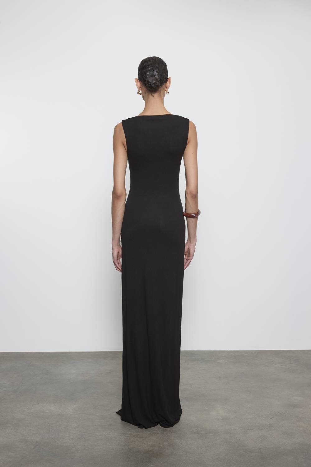 Enza Costa - Silk Rib Sleeveless Boatneck Fluid Maxi Dress