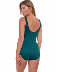 Gottex - Textured Full Coverage V-Neck Surplice One Piece Swimsuit