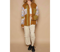 Pol - Oversized Floral Contrast Front Pockets Shirt