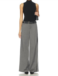 alice + olivia Stu Ultra Baggy Pants in storm grey black - women's pants - view 5