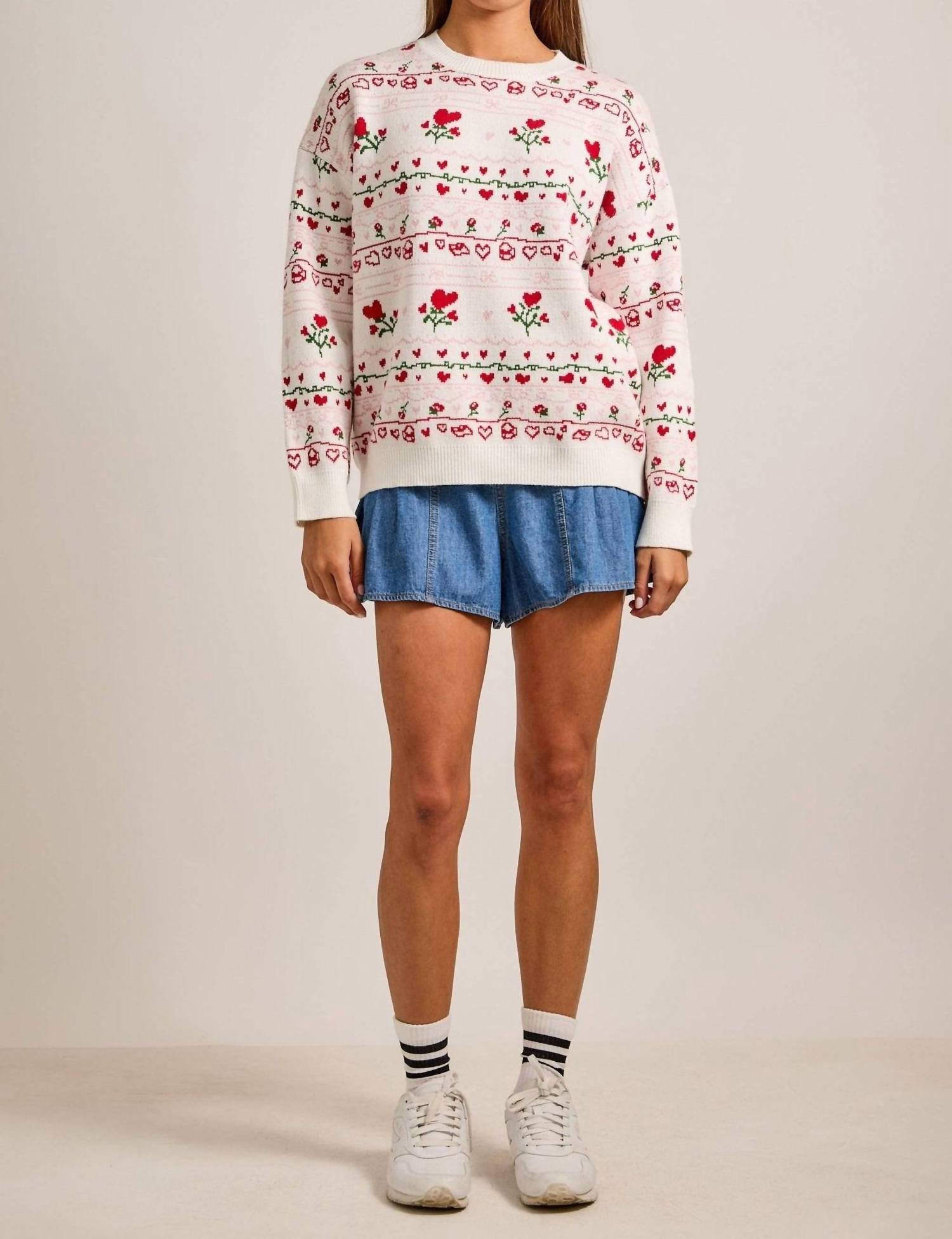 Main Strip - Heart & Rose Sweater