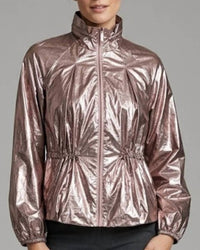 DAMEE Drawstring Short Jacket in metallic pin - women's jacket