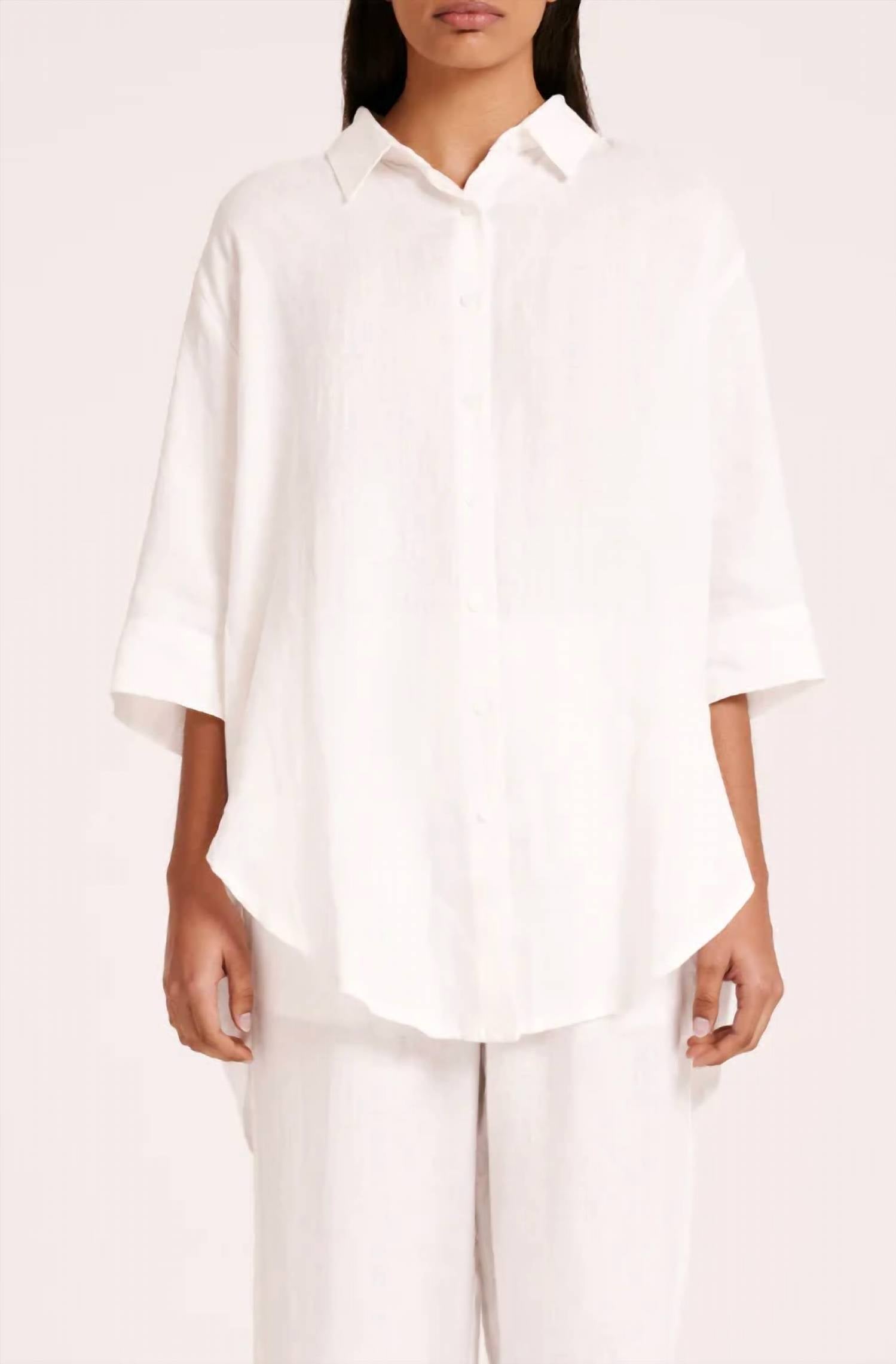 Nude Lucy - Lounge Linen Longline Shirt
