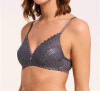 Montelle Intimates Lights Out Wirefree Bra in magnet silver - women's intimate - detail view