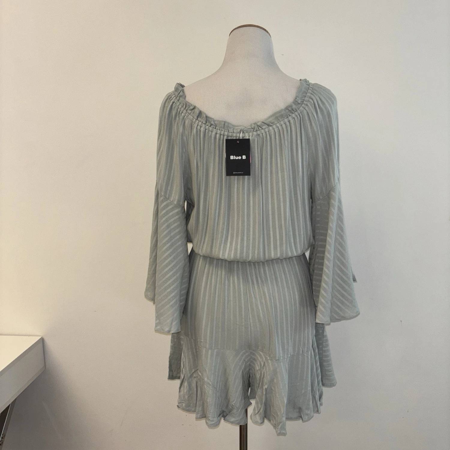 Blue B - Stripe Off-shoulder Romper