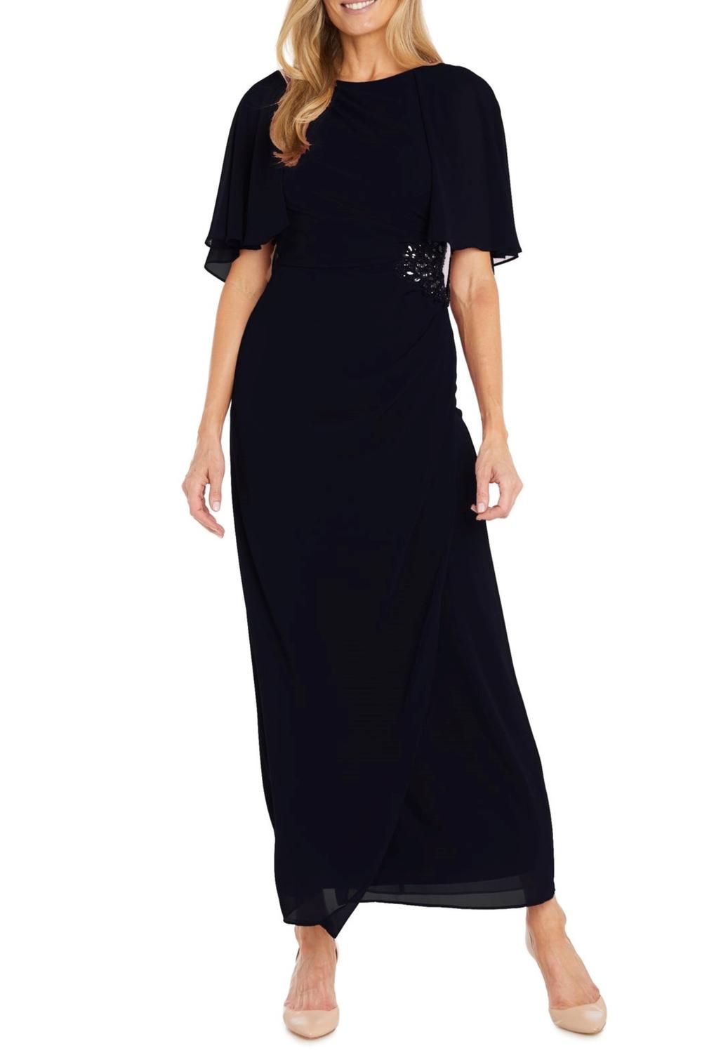 R&M Richards - Long Chiffon Caplet Evening Dress