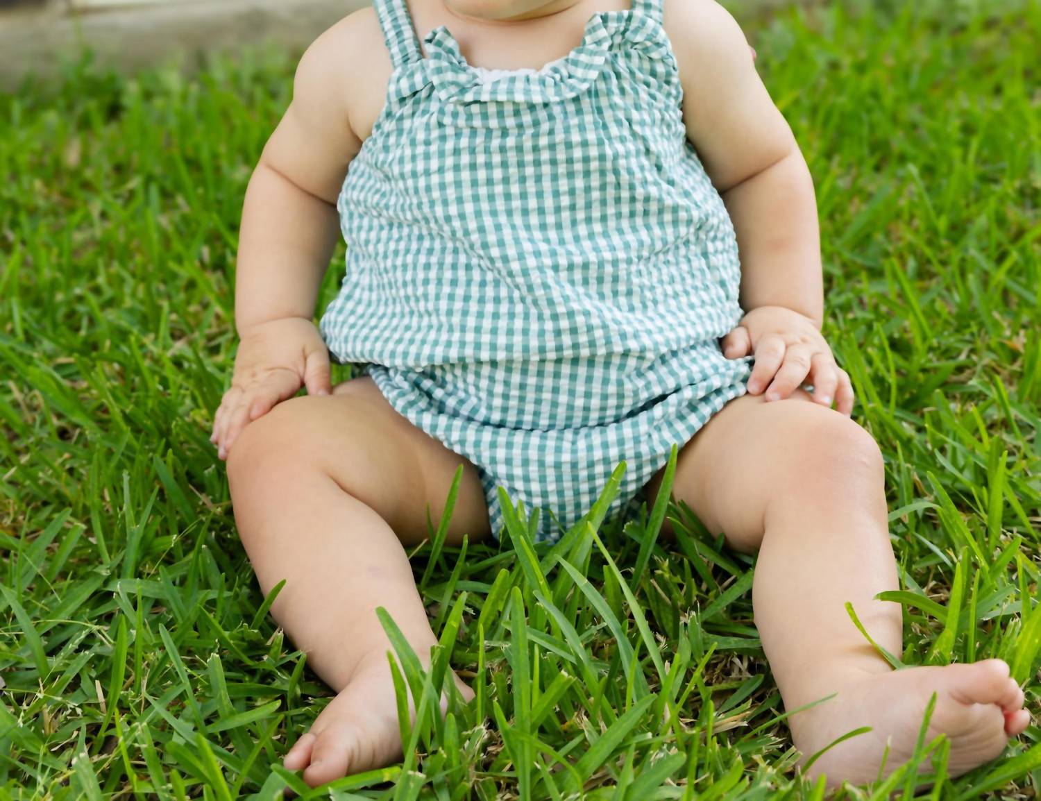 Colored Organics - Kids Rosalie Seersucker Ruffle Bubble Romper