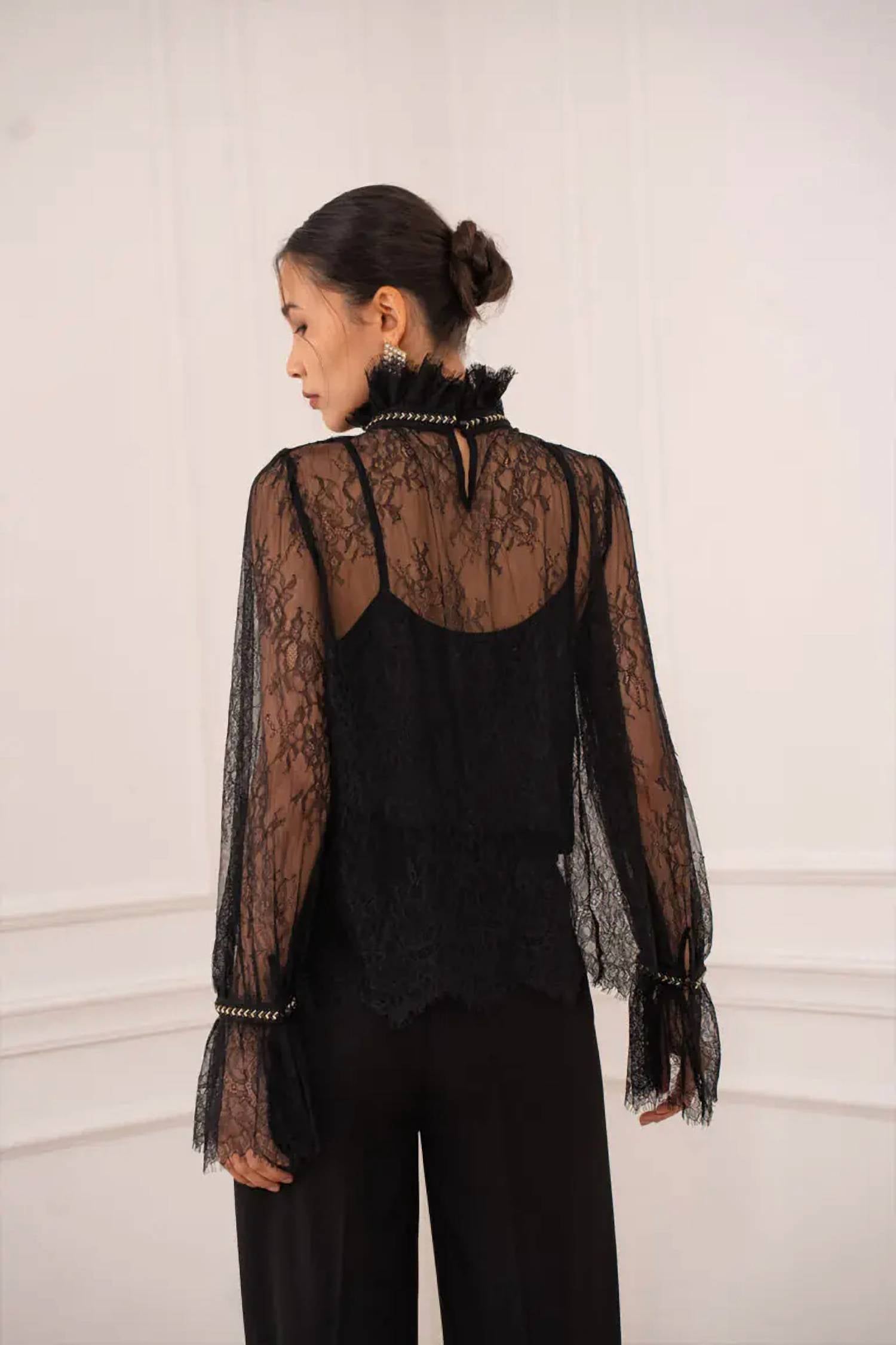 Choklate Paris - Long Sleeve Lace Blouse