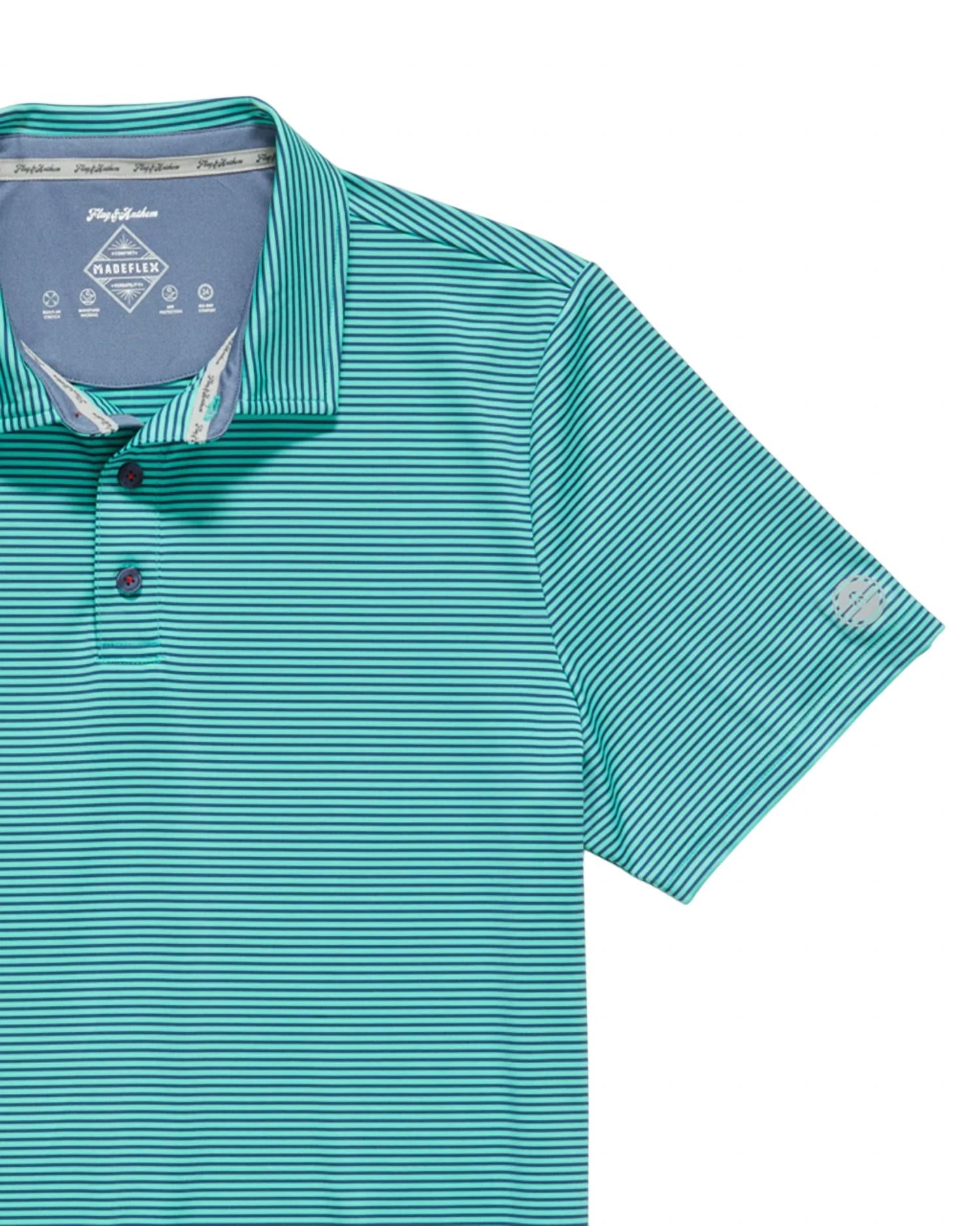 Flags & Anthem - Naples Striped Performance Polo Shirt