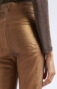 Veronica Beard - Carson Metallic Cropped Flare Jeans