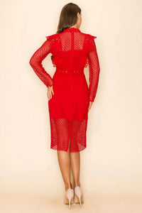 Ina Fashion - Long Sleeves Lace Dress