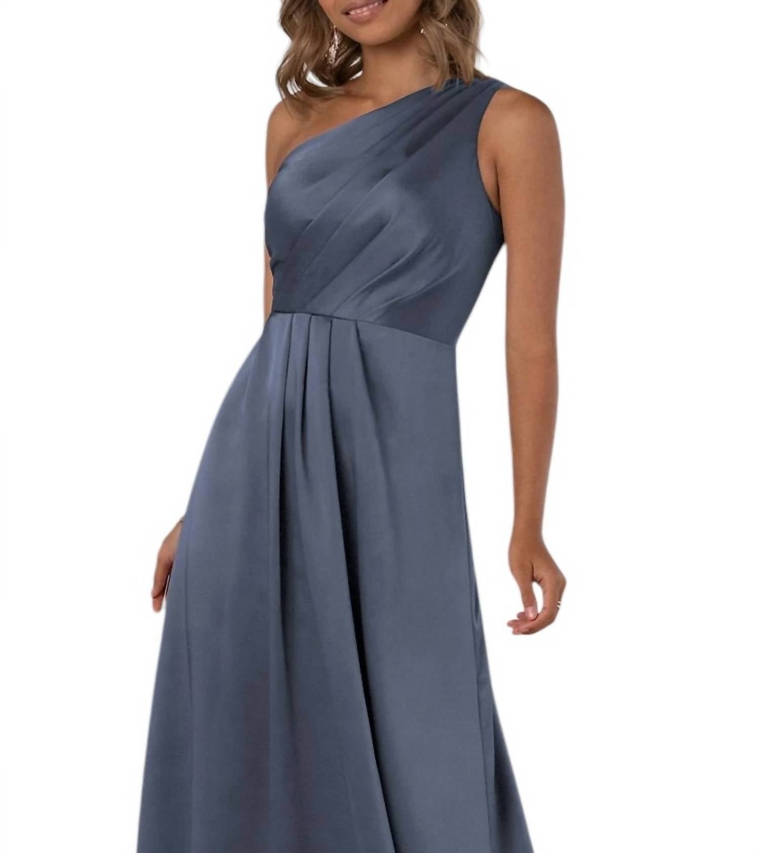 Sorella Vita - One-Shoulder Charmeuse Bridesmaid Dress with Subtle Pleats