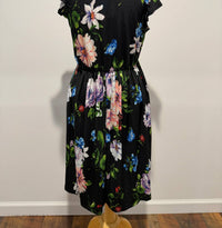Emerald Collection - Floral Bulgari Deep V Neckline Swing Dress