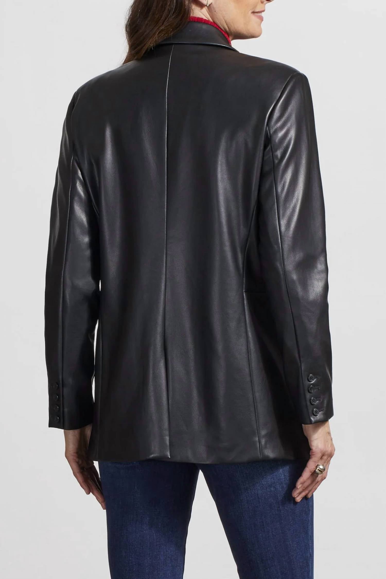 Tribal - Faux Leather Blazer