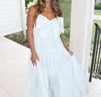 Mable - Bow Tiered Midi Dress