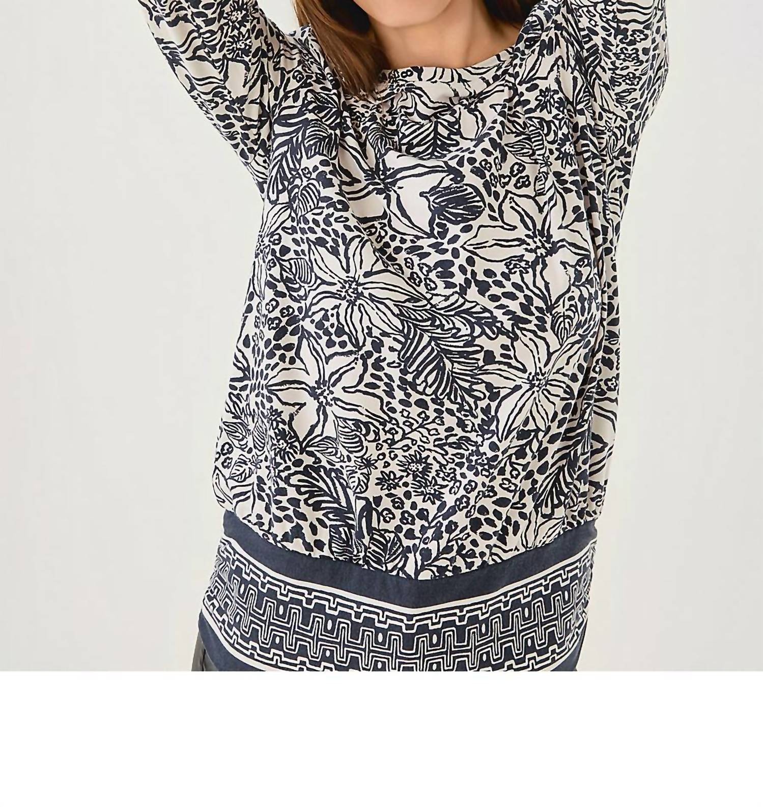 Lilly Pulitzer Tamika Knit Top in onyx lots to spot - women's long sleeve top - alternate view