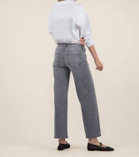 KUT FROM THE KLOTH Charlotte Mid Rise Wide Leg Jeans in grey - women's jeans - detail view