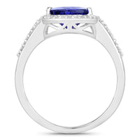 Diana M Jewels Women's Pear Natural Tanzanite Fashion Ring (2.90 Ct) - Signature in 14k white gold - women's jewelry - detail view