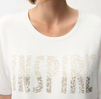 Joseph Ribkoff - Front Print Straight T-shirt With Rhinestones Top
