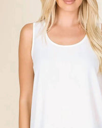 Zenana - Woven Round Neck Tank Top