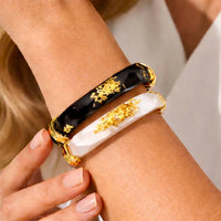 Gold & Honey - Women's Thin Faceted Lucite Bangles