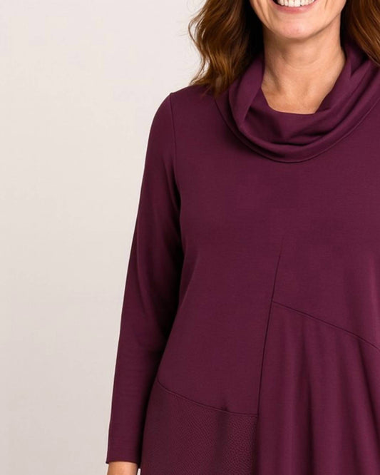 Luukaa - Cowl Neck Long Sleeve Dress