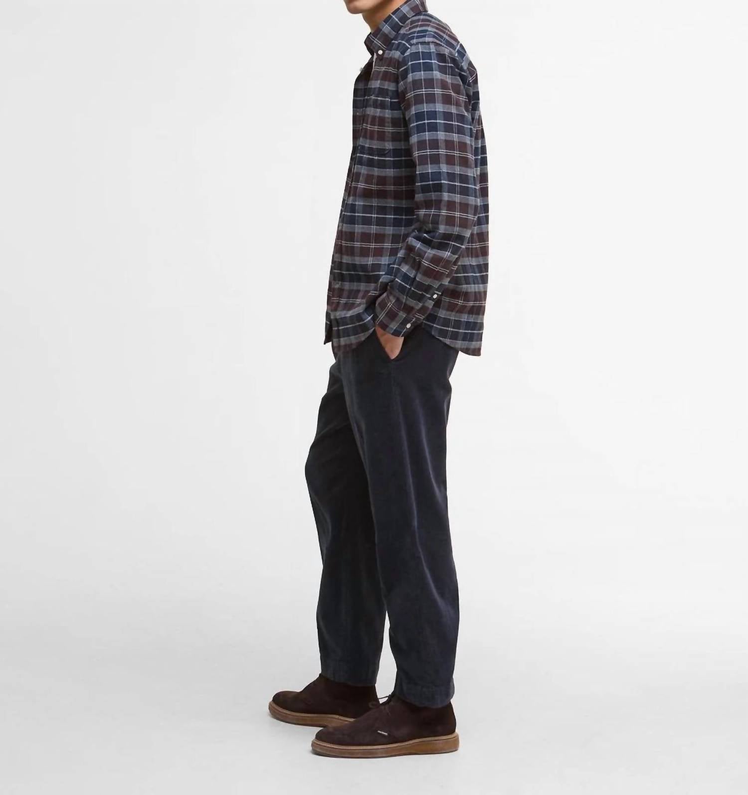 Barbour Kyeloch Tailored Shirt in midnight oak tartan - women's shirt - alternate view