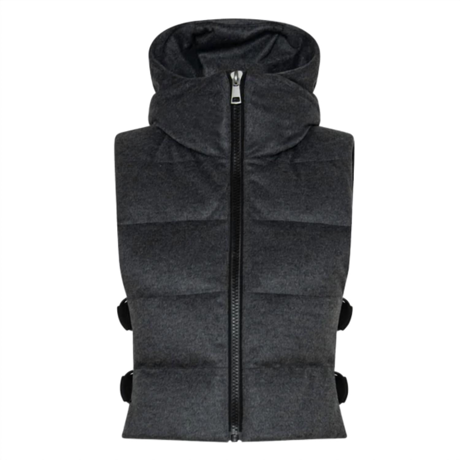 Adroit Atelier Women's Luna Vest in grey - women's jacket - alternate view