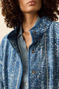Faherty Quilted Patchwork Jacket in indigo - women's jacket - view 4
