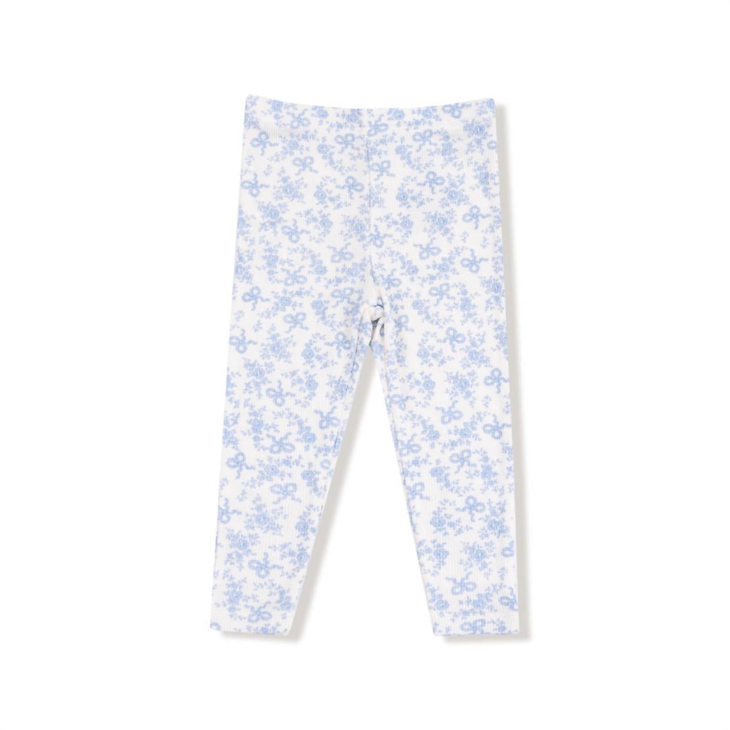 ANGEL DEAR Girl's Waffle Pullover & Ribbed Leggings Set in blue - item - detail view