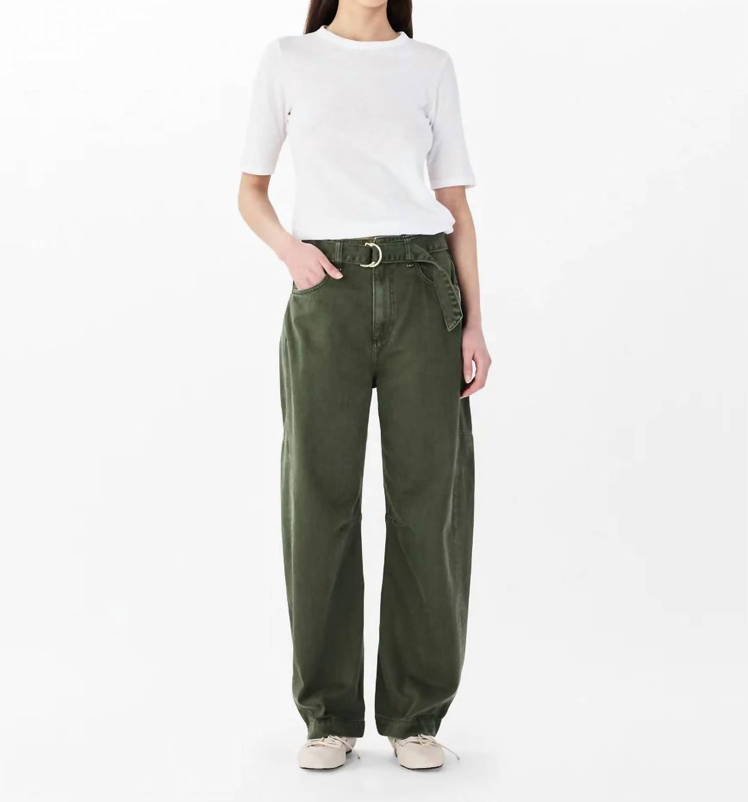 Rag & Bone - Charlie High Rise Barrel Belted Jeans