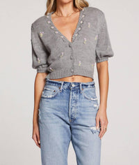 Saltwater Luxe - Short Sleeve Embroidered Sweater