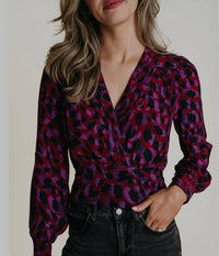 LAROQUE Avery Top in paint stroke - women's blouse - detail view