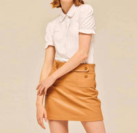 My Color Is - A-line Leather Skirt