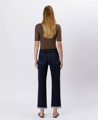 Flying Monkey - Lola High Rise Cuffed Cropped Straight Leg Jeans