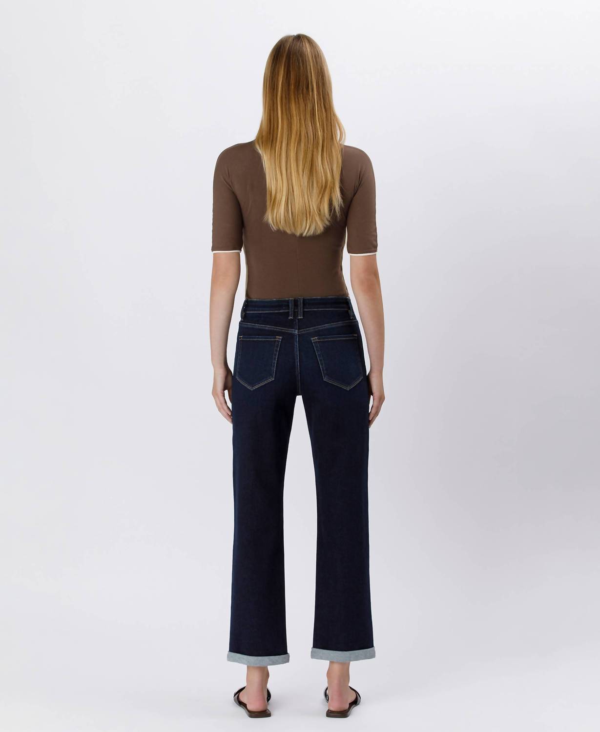 Flying Monkey - Lola High Rise Cuffed Cropped Straight Leg Jeans