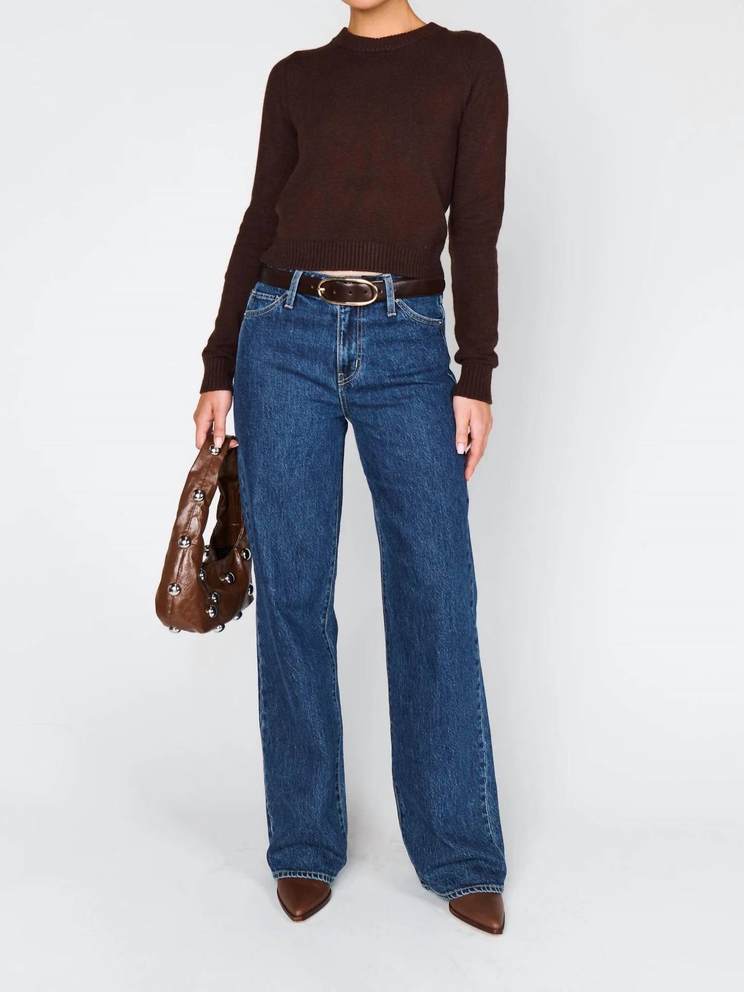 Show Me Your Mumu Tuck In Long Sleeve Sweater in long sleeve sweater in brown - women's sweater - view 4