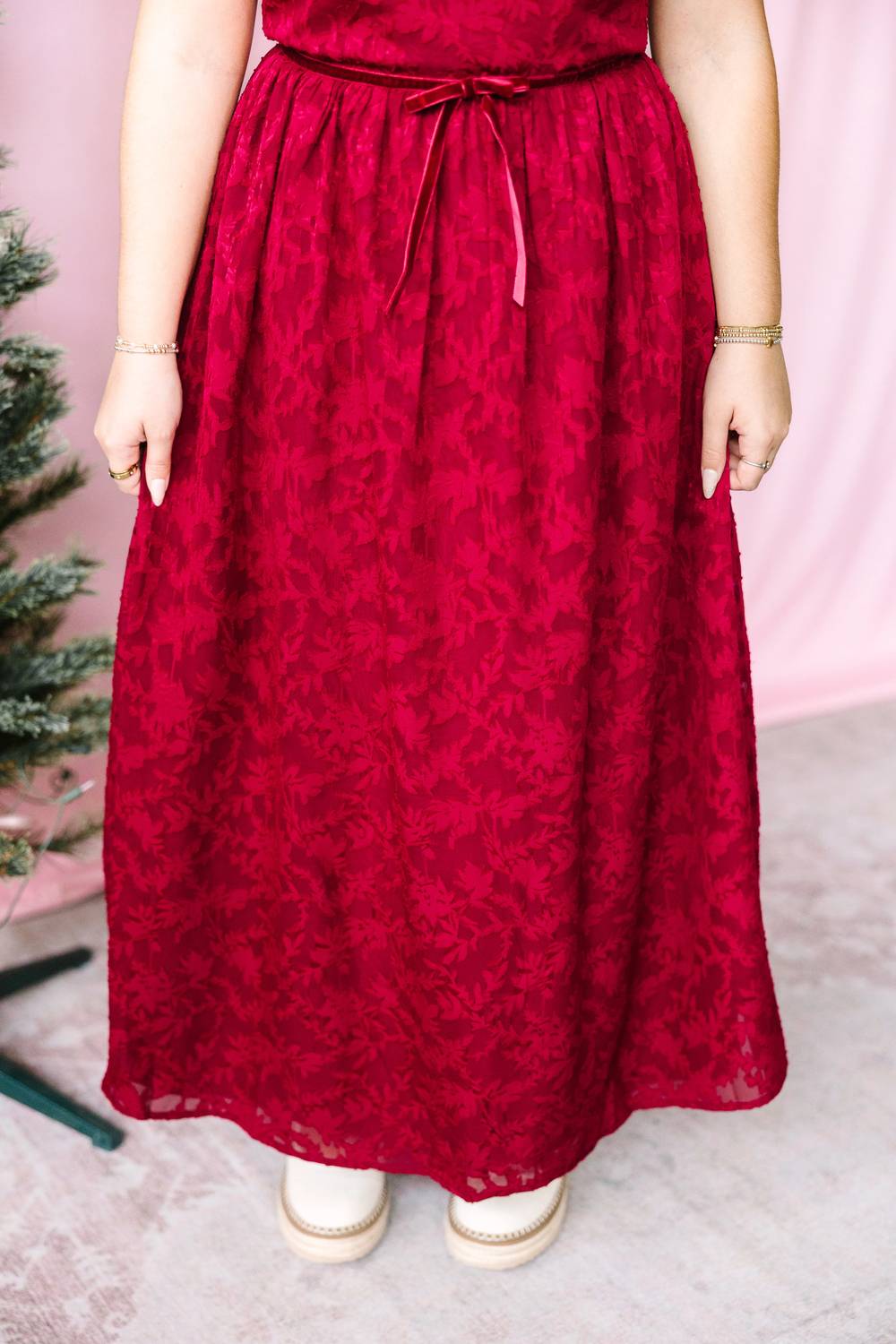In February - Velvet Waist Maxi Dress