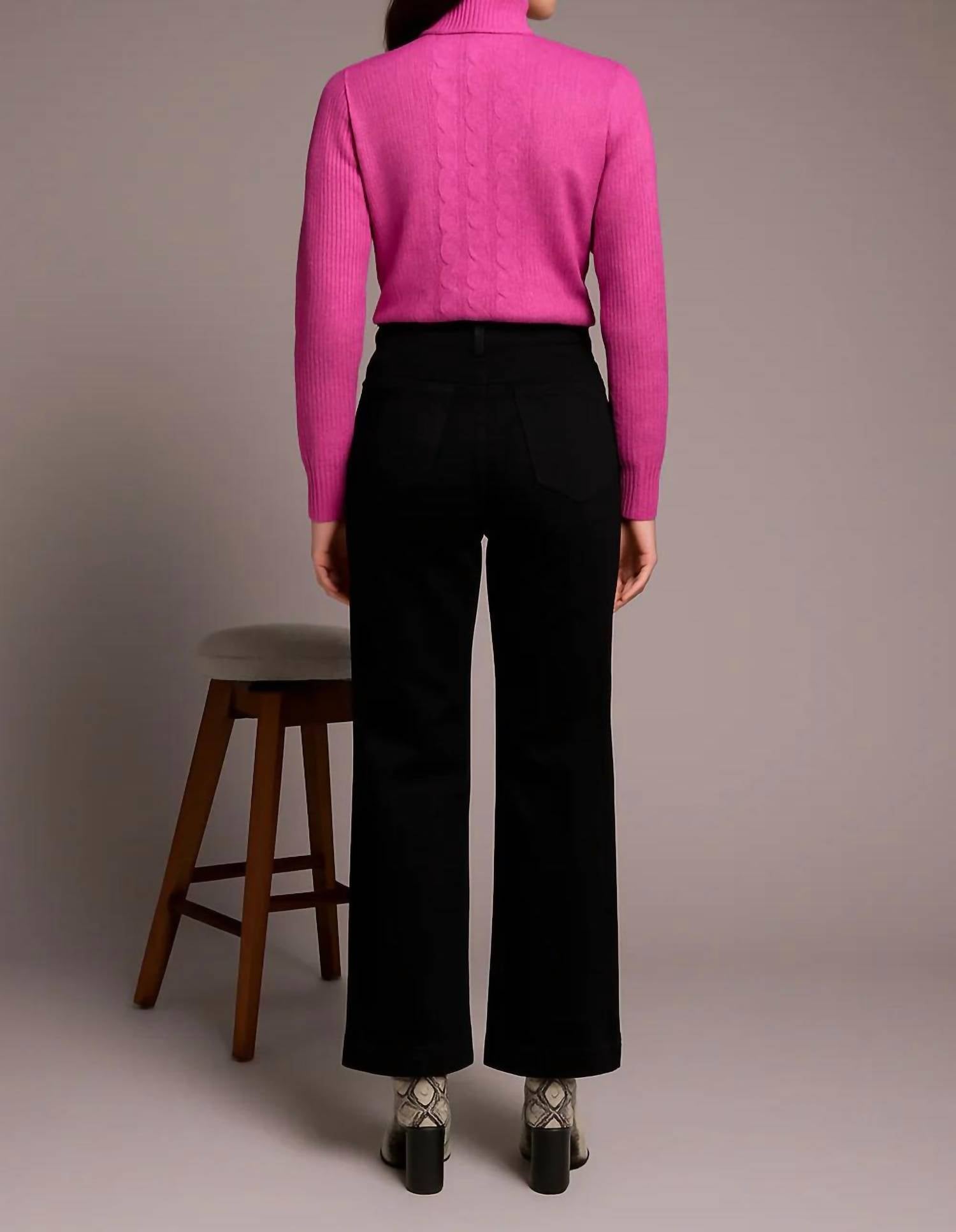 TRIBAL Comfort Stretch Wide Leg Pants in black - women's pants - detail view
