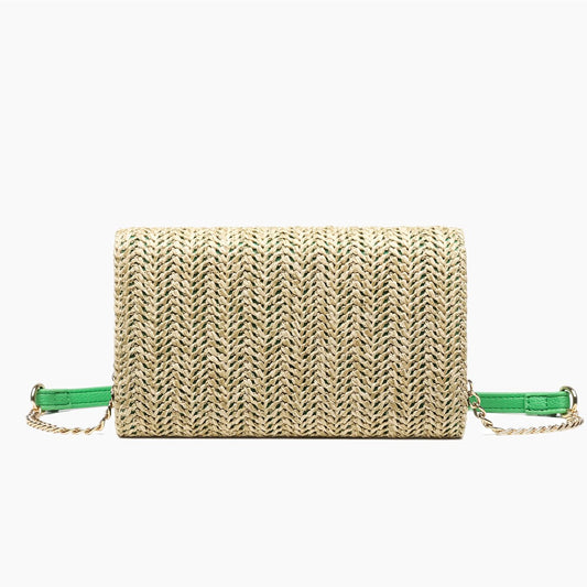 Like Dreams - Women's Bonnie Straw Wallet Bowtie Crossbody Bag