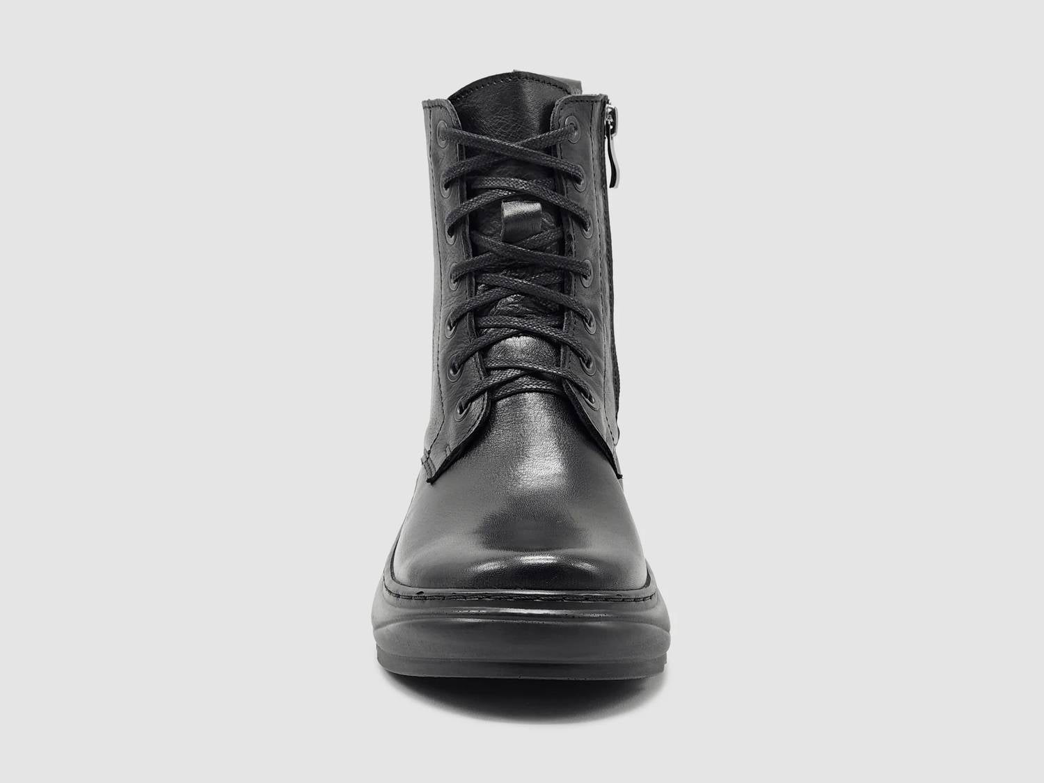 Kcr Group - Women's Retro Wool-lined Zip-up Leather Boots