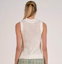 Elan - Sleeveless Open Knit Top