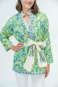 Clara the Label Anise Wrap Top in sweetgrass - women's blouse