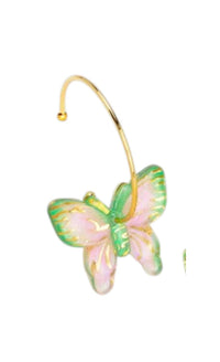 ZENZII Women's Butterfly Hoop Earrings in green - women's jewelry - detail view