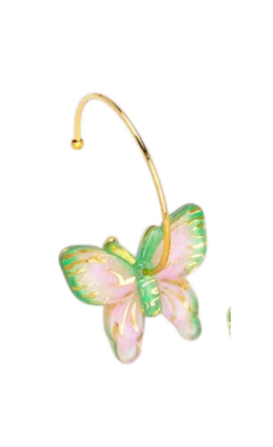 ZENZII Women's Butterfly Hoop Earrings in green - women's jewelry - detail view