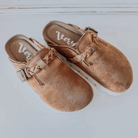 Very G - Women's Braided Buckle Faux Suede Clogs