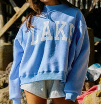 Bucketlist - Beach & Lake Reversible Mock-neck Crop Sweatshirt