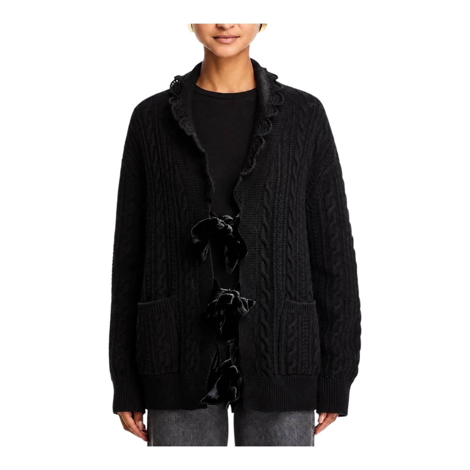 Sea - Mariella Merino Wool Cable Knit Cardigan Sweater